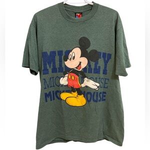 Vintage 90’s Mickey Unlimited Mickey Mouse Graphic T-Shirt Size Large Green